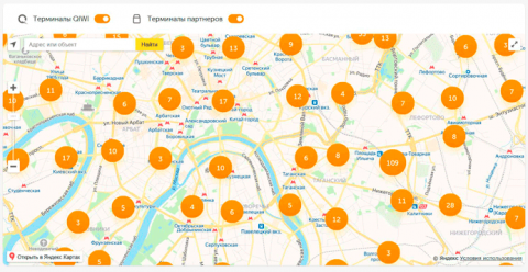 Карта QIWI терминалов в Москве и других городах - ближайший терминал на карте